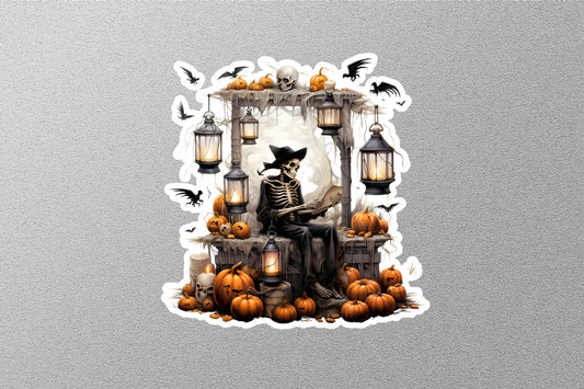 Brook With Pumpkins Halloween Sticker