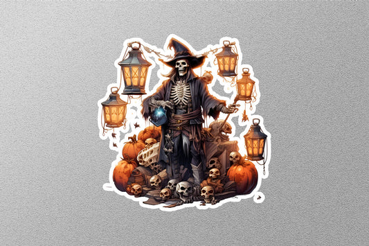 Skeleton With Skulls  Halloween Sticker