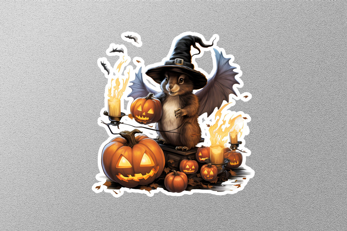 Rabbit With Candles Halloween Sticker