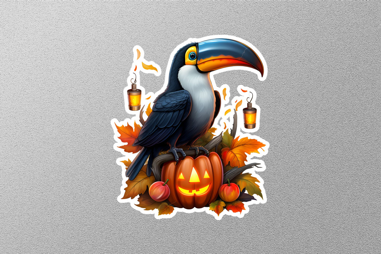 Toucan Bird On Halloween Sticker