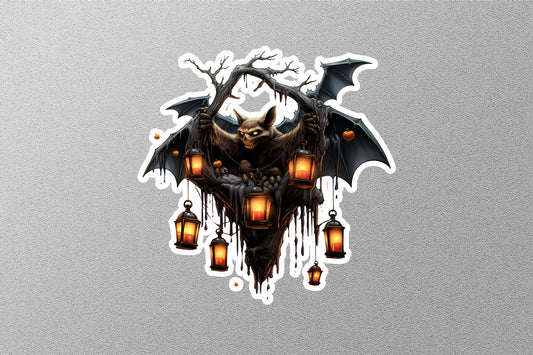 Huge Bats On Tree Halloween Sticker