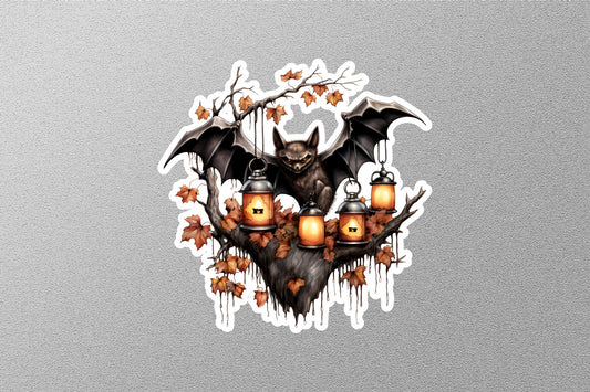 Huge Bat And Light Halloween Sticker
