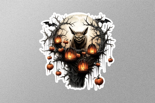 Bat And Lanterns Halloween Sticker