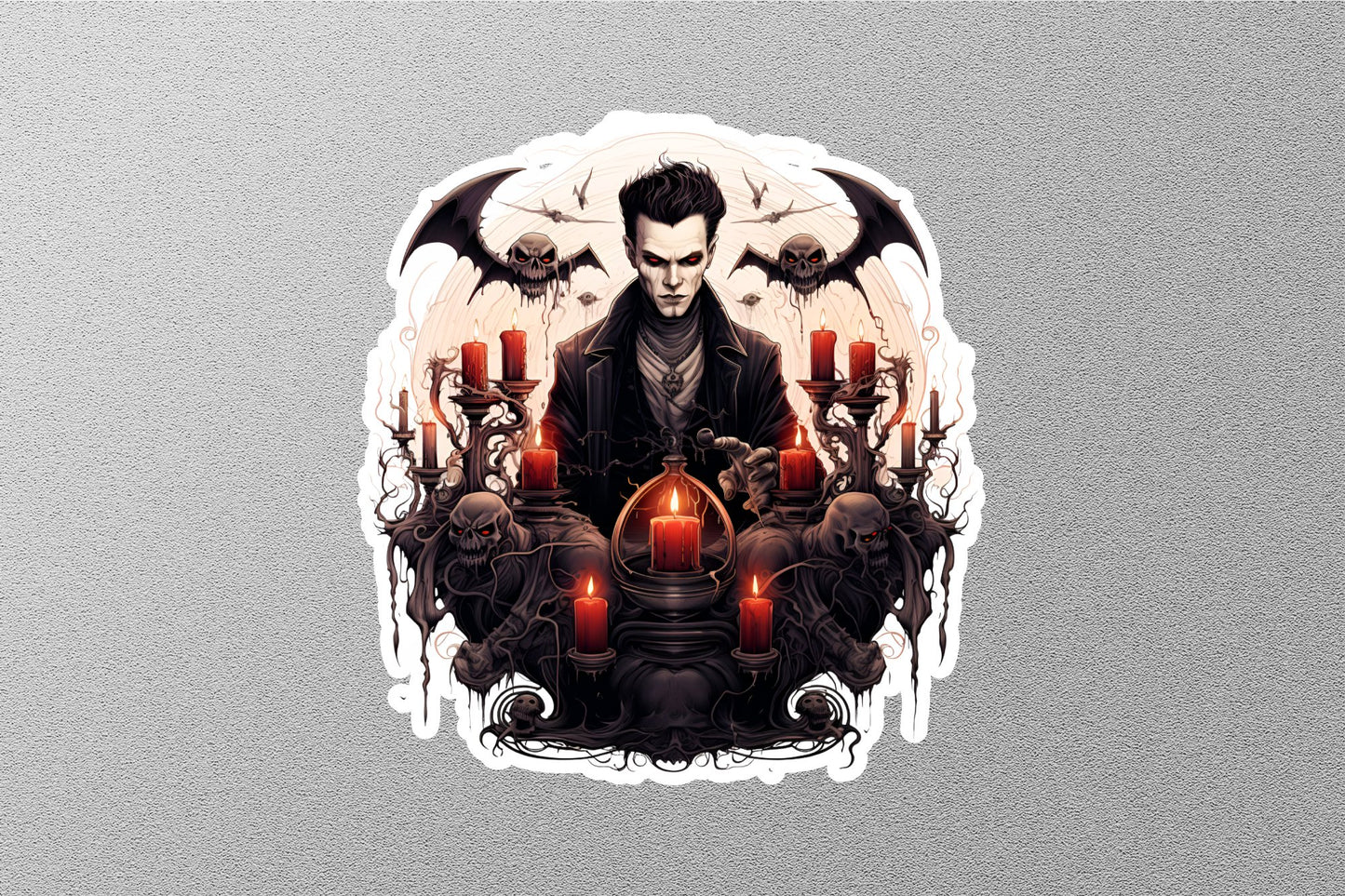 Wholesale Vampire With Bats Halloween Sticker