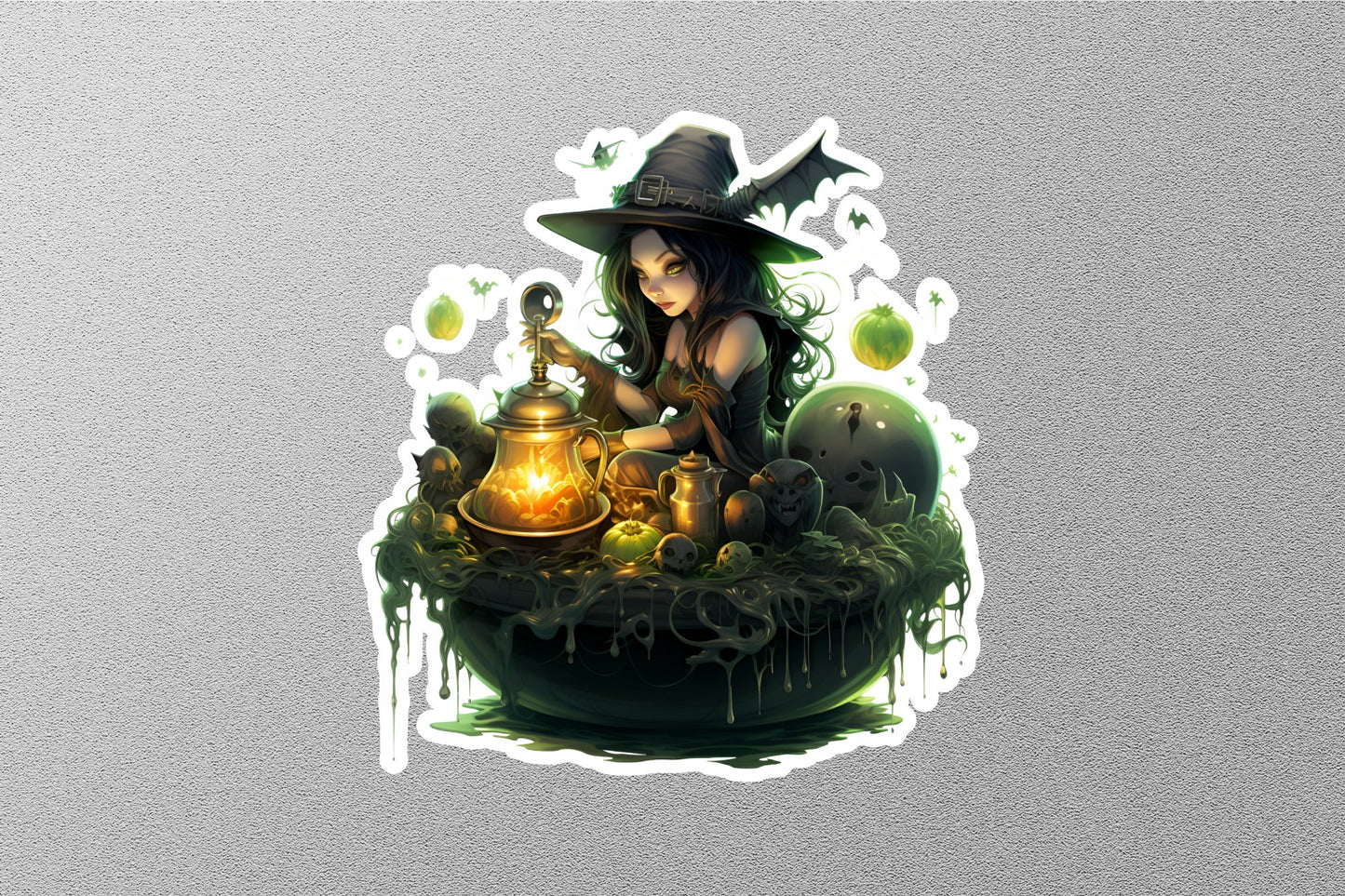 Cartoon Witch Halloween Sticker