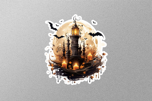 Witches House With Candles Halloween Sticker