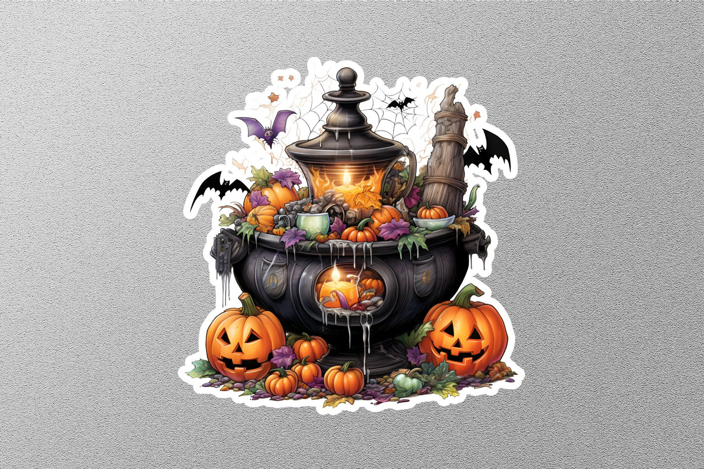 Wholesale Halloween Pumpkins And Witches Cauldron Sticker
