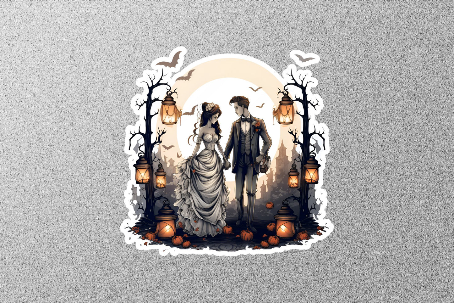 Newly Married Couples Halloween Sticker