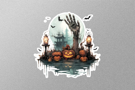 Wholesale Scary Hand And Halloween Pumpkins Sticker