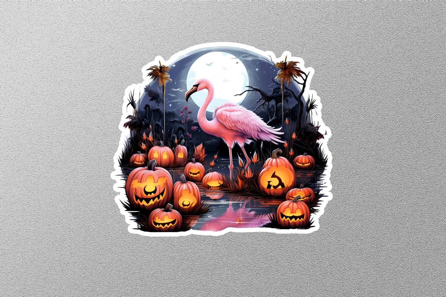 Flamingo Halloween Sticker