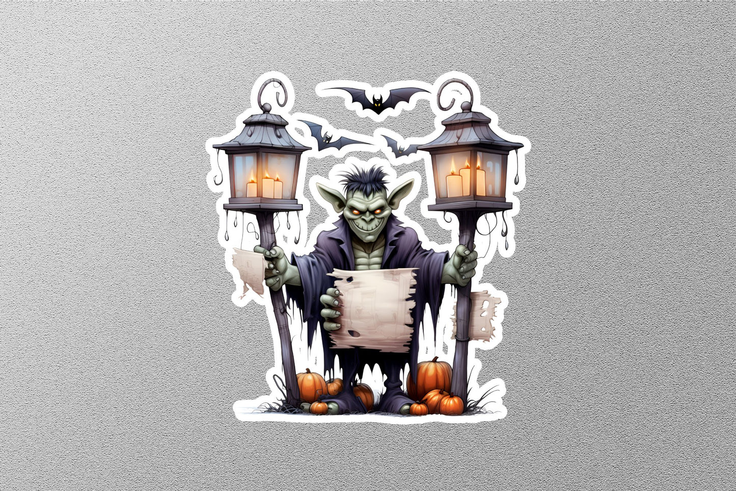 Wholesale Goblin With Pumpkin Halloween Sticker