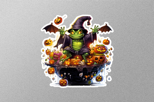 Goblin With Pumpkin Halloween Sticker