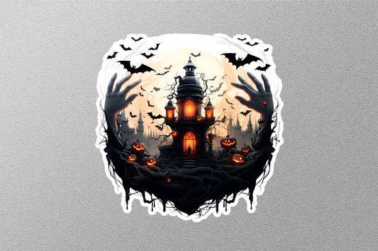 Halloween House With Pumpkin Halloween Sticker
