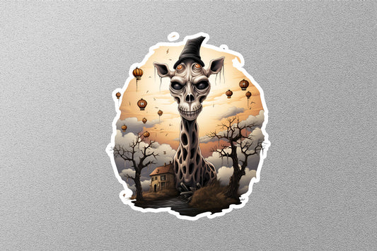 Skulls And Giraffe Halloween Sticker