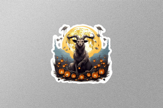 Devil goat vector Halloween Sticker