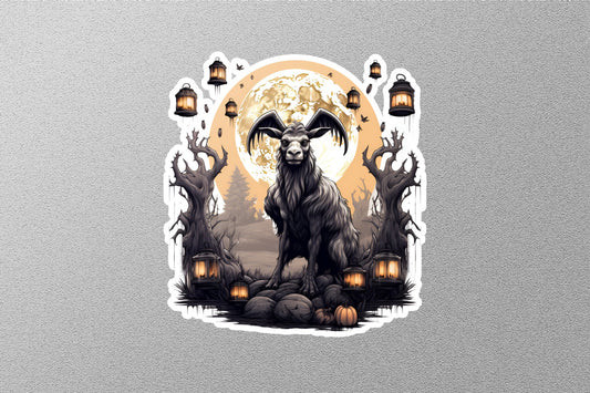 Leaping Goat And Getting Halloween Sticker