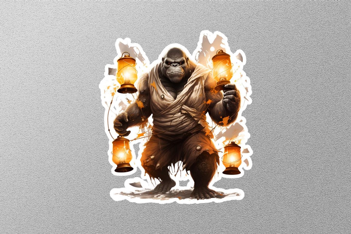 Gorilla Warrior Halloween Sticker