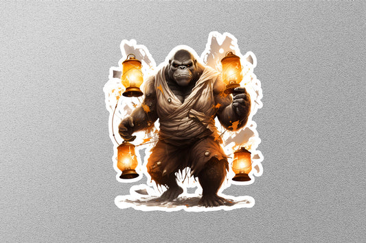 Gorilla Warrior Halloween Sticker