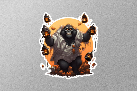 Big Gorilla Warrior Halloween Sticker
