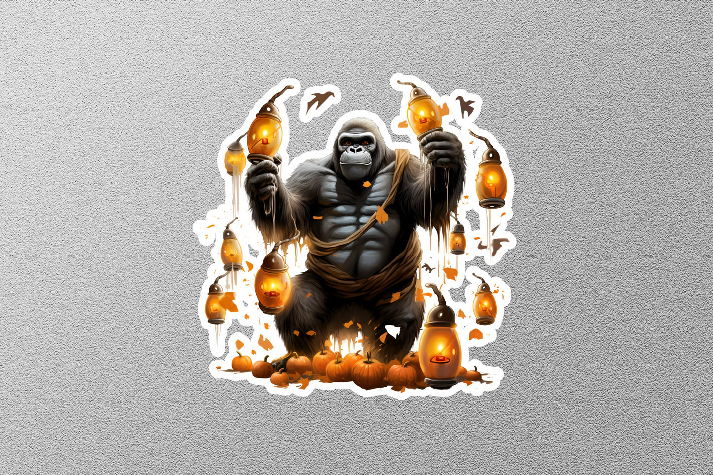 King Kong Gorilla Warrior Halloween Sticker