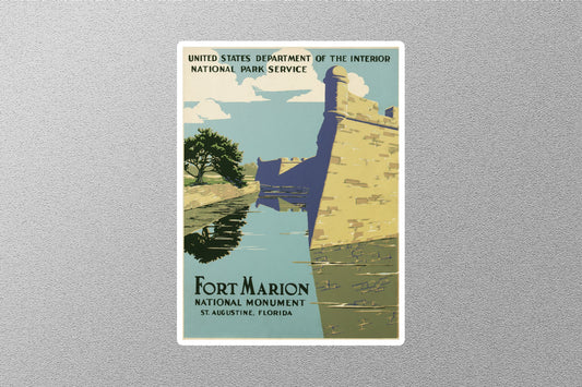 Vintage Fort Marion Park Florida Travel Stickers