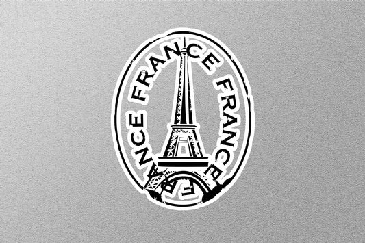 France Black Travel Stamp Sticker