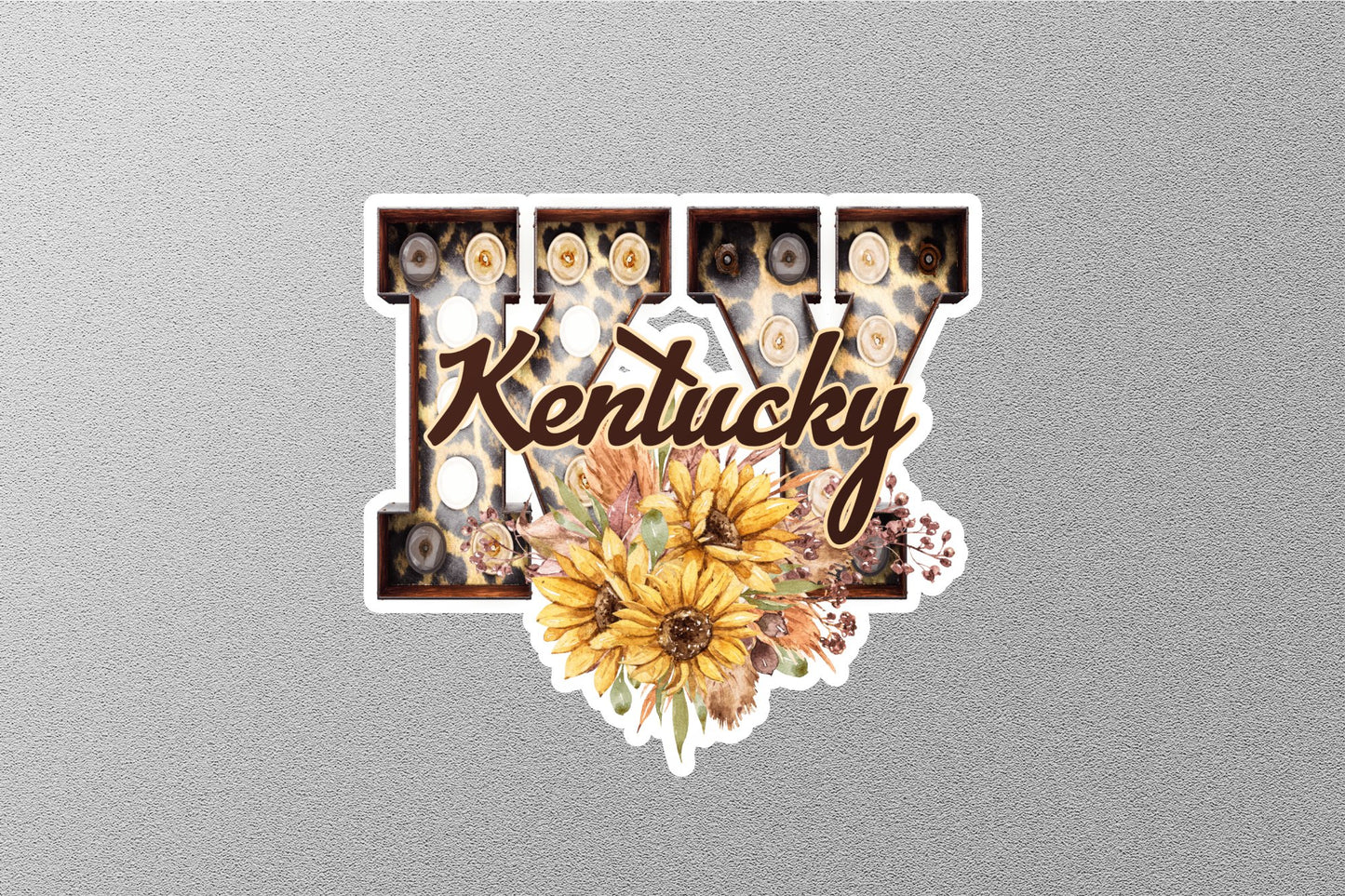Floral Ky Kentucky With Sunflowers State Sticker