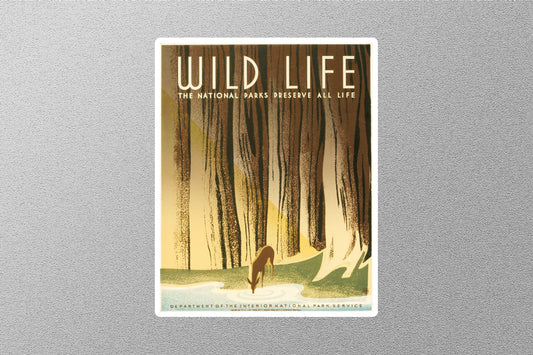 Vintage Wild Life National Park Travel Stickers