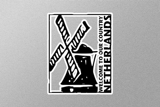 Wholesale Nether Lands Black Travel Stamp Sticker