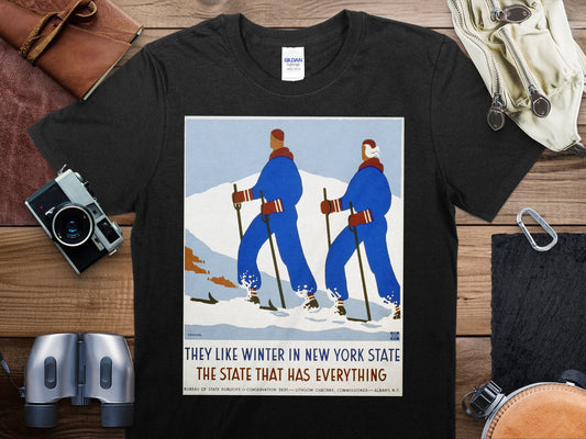 Vintage New York Winter T-Shirt, New York Winter Travel Shirt