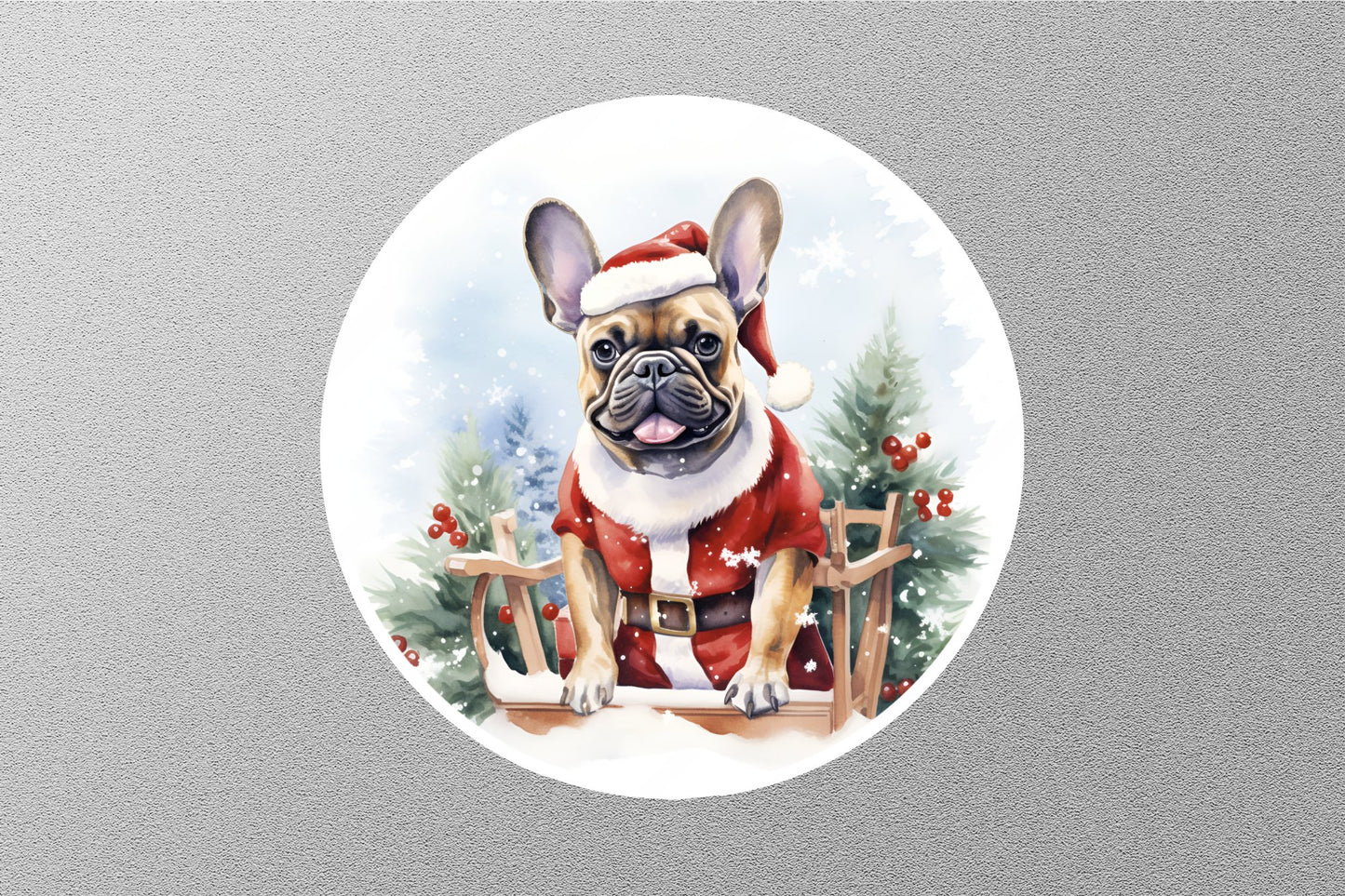 French Bulldog Christmas Ornament Christmas Sticker