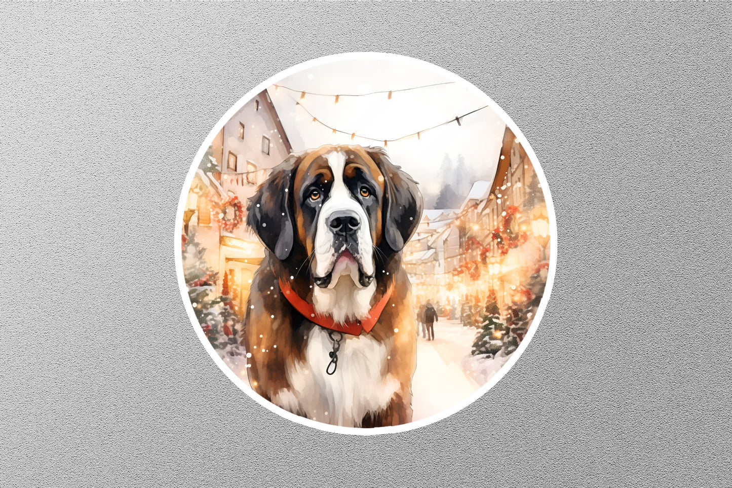 Saint Bernard Dog Christmas Sticker