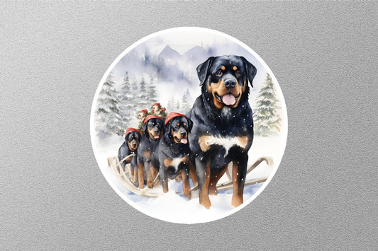 Rottweiler Dog Comfortable Christmas Sticker