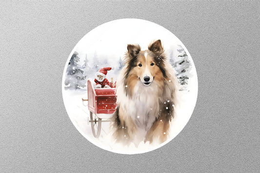 Sheltie Dog Christmas Sticker
