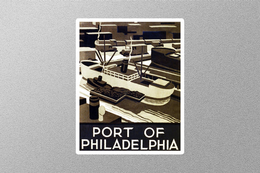 Vintage Port of Philadelphia Travel Stickers