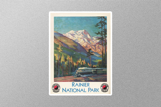 Vintage Rainier National Park Travel Stickers