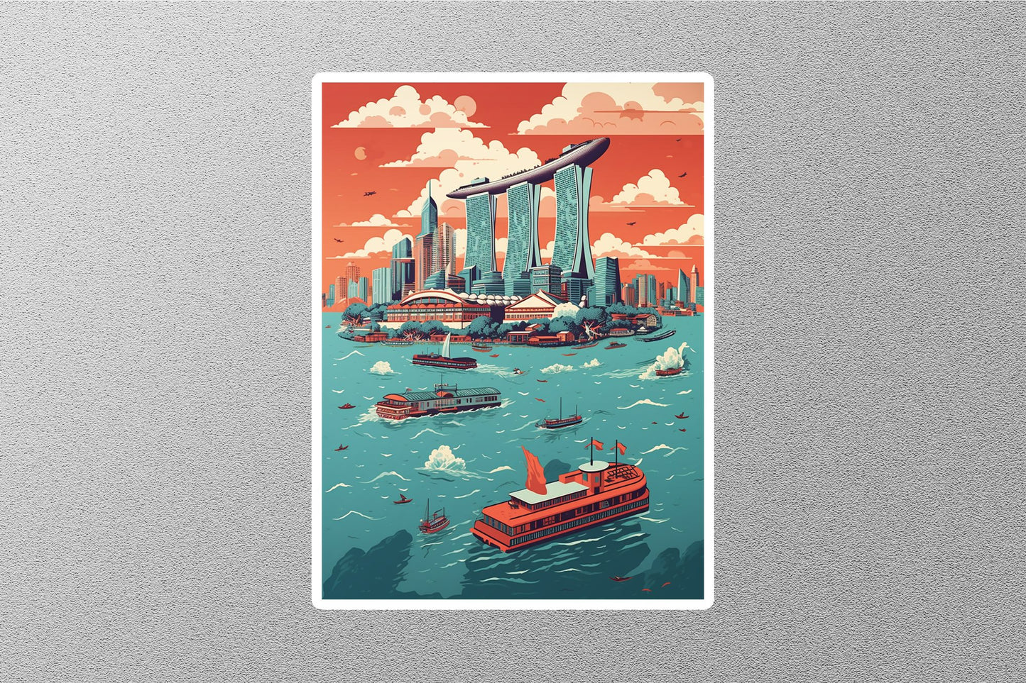 Wholesale Vintage Singapore Travel Sticker