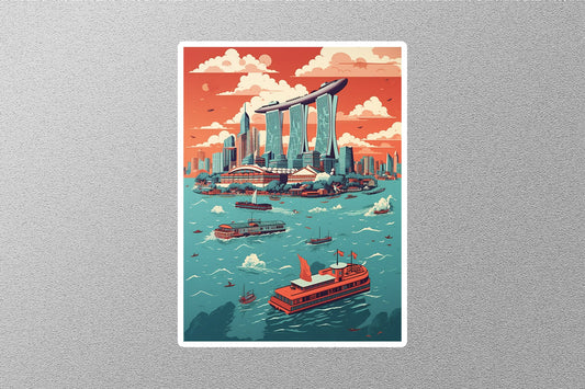 Wholesale Vintage Singapore Travel Sticker