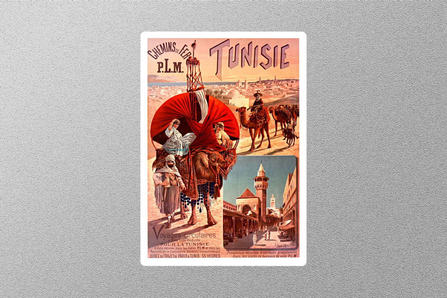 Wholesale Vintage Voyage Tunisie Travel Sticker