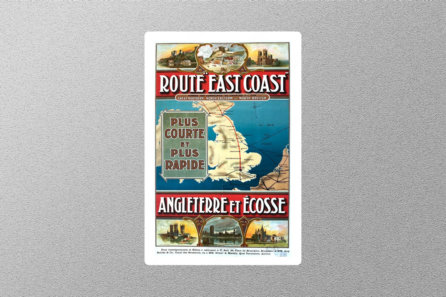 Wholesale Vintage Route East Coast Travel Sticker