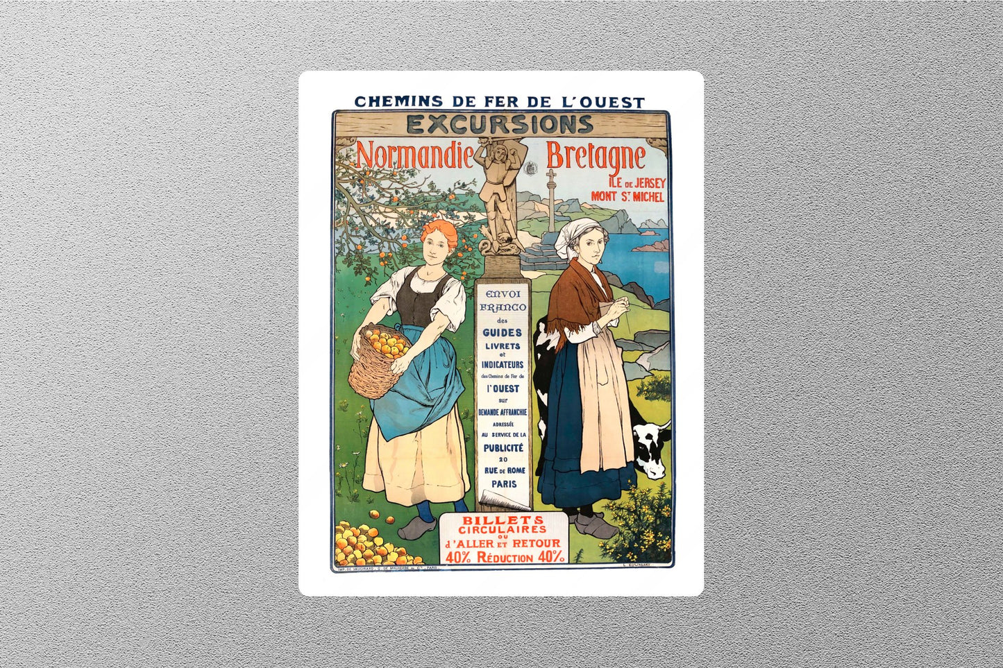 Wholesale Vintage Normandie Bretagne TLE Travel Sticker