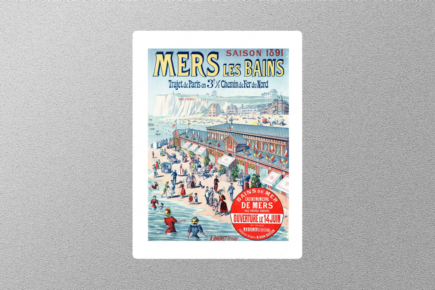 Wholesale Vintage Mers les bains Travel Sticker