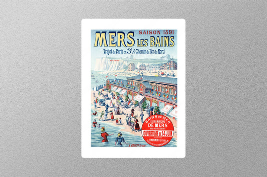 Wholesale Vintage Mers les bains Travel Sticker