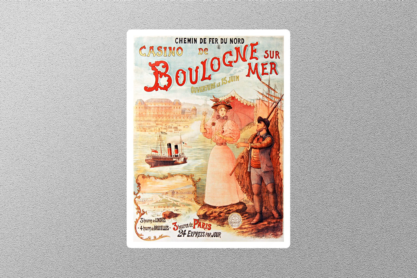 Wholesale Vintage Boulogne Travel Sticker