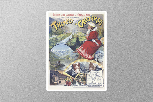 Wholesale Vintage Cauterets France Travel Sticker