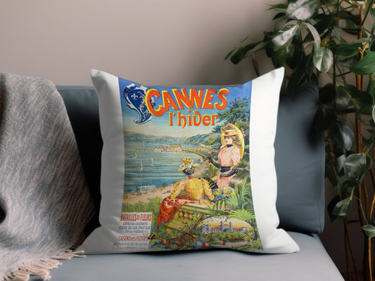 Vintage Cannes Thider  Throw Pillow