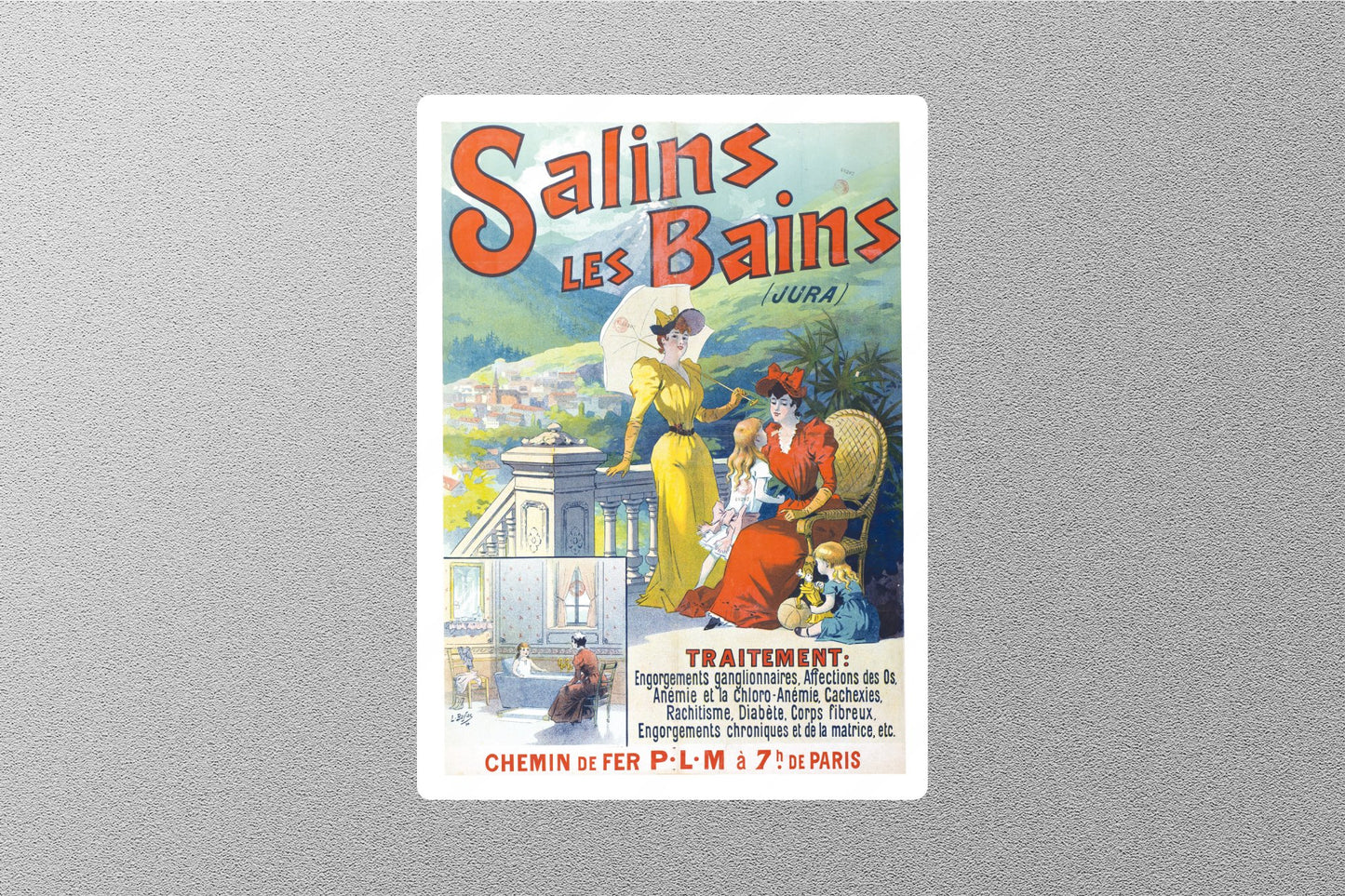 Wholesale Vintage Salimains LES Bains Travel Sticker