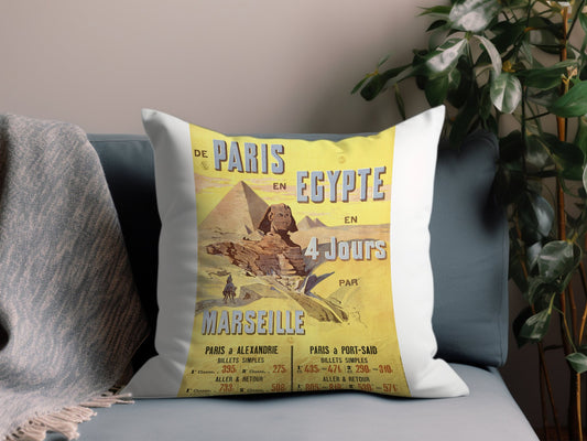 Vintage Paris en Egypt Throw Pillow