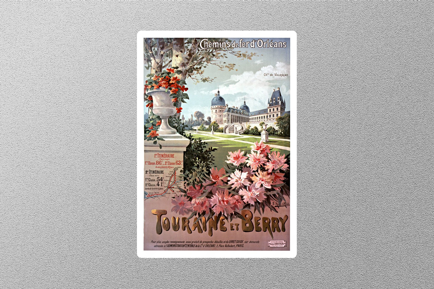 Wholesale Vintage Touraine Et Berry Travel Sticker