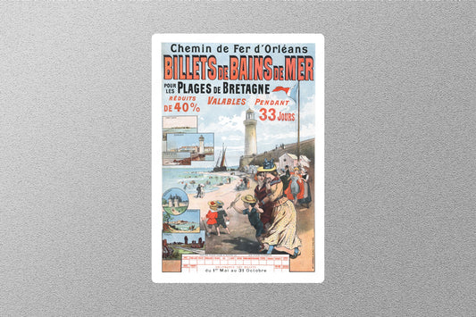Wholesale Vintage BILLETS DE BAINS DE MER Travel Sticker